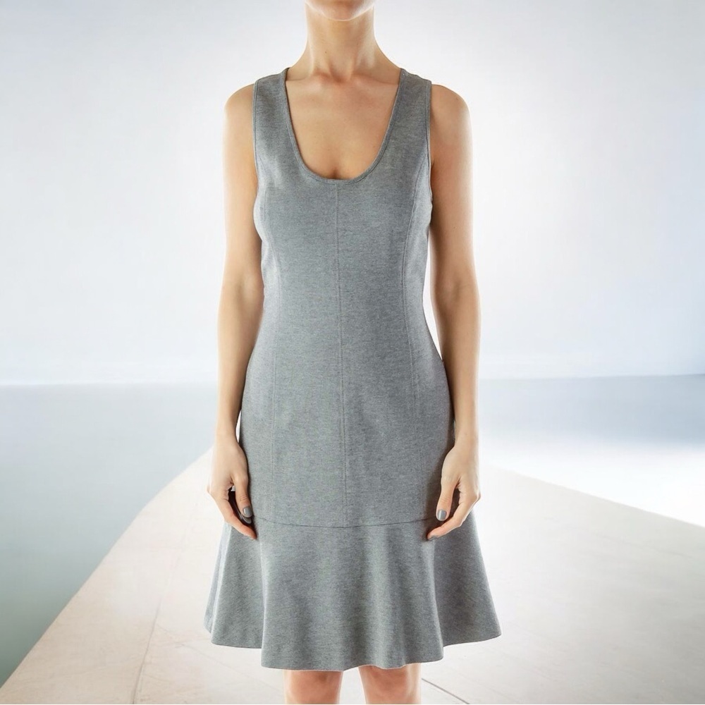 Banana Republic Grey Dropped Flared Hem Dress Size 8